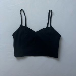 Black fitted crop top